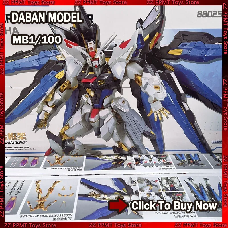

DABAN 8802S MB 1/100 Zgmf-X20a Strike Freedom Assembly Model Kits Alloy skeleton Anime Action Figure Robot Plastic Model Toys