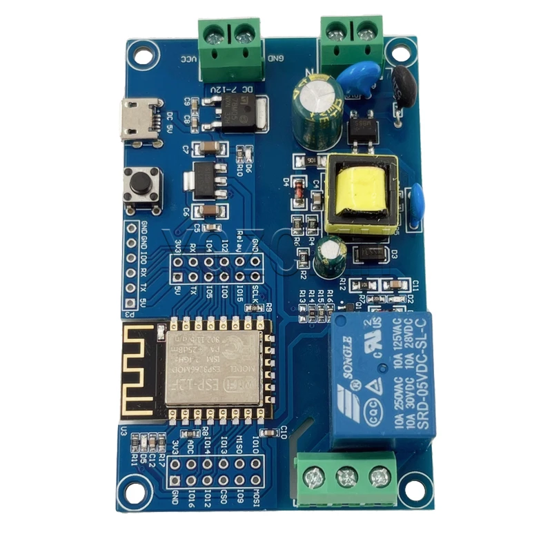 AC/DC ESP8266 WIFI Wireless Single Channel Relay Module 5V ESP-12F Development Board I/O Port Programmable LED