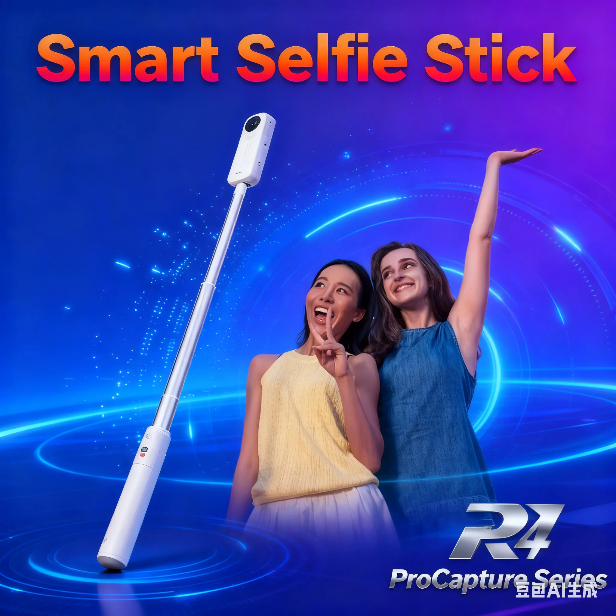 

Невидимая палка для селфи 114 см — для Insta360 GO Ultra/X5/Ace Pro 2, легкий атласный белый