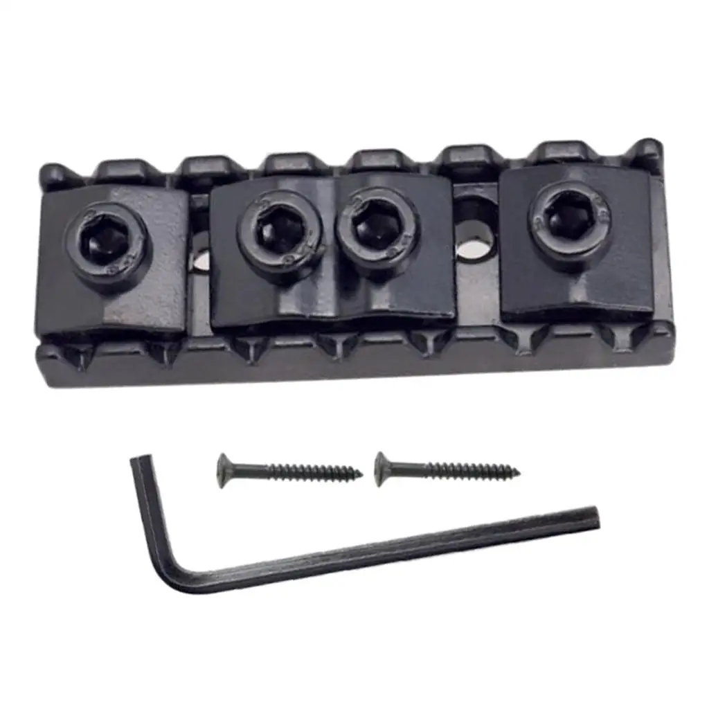 47.8mm Black Electric Guitar String Locking Nut Replacement Guitar Parts for Double Roll 7 String