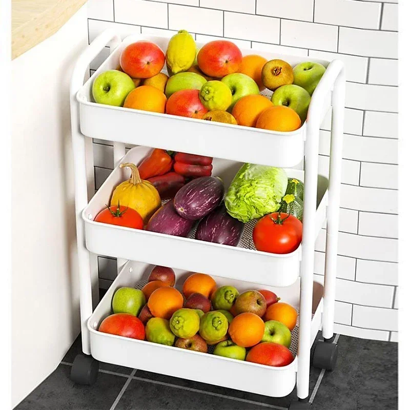 Rolling Cart Storage Shelf Large Capacity Movable Gap Storage Rack Kitchen Bathroom Organizer, Snack, Cosmetic Holder 2 -4 Tier