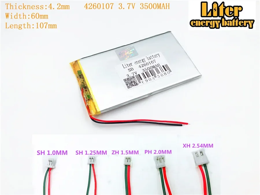 3,7V 4260107   Baterias recarregáveis do comprimido das baterias do polímero de lítio 3500mah para a bateria recarregável do polímero