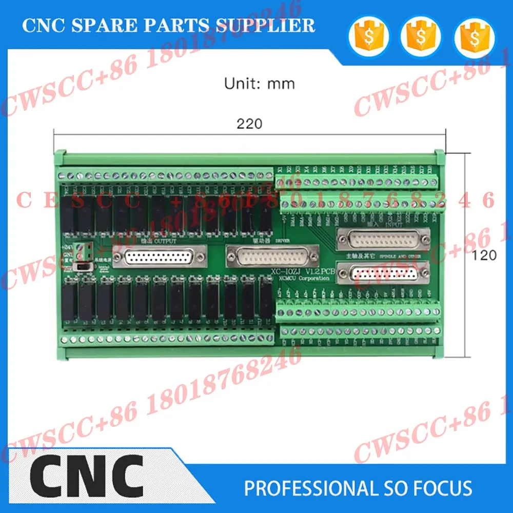 New Io Board Integrated Adapter Board With 4pcs Db25 Parallel Port Cable For Xc609 Xc709 Xc809 Series G Code Controller