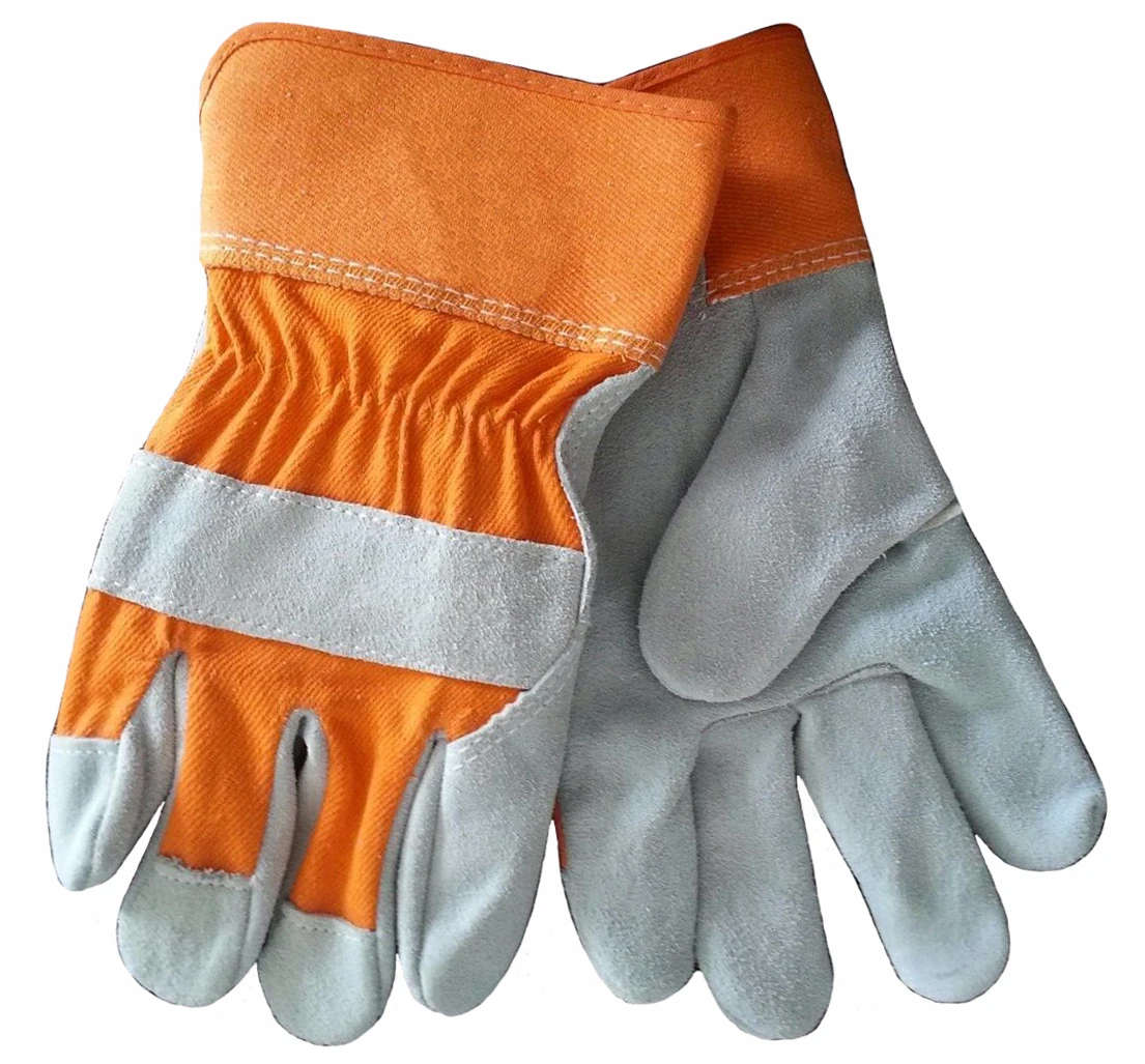 Leather Work Gloves With Safety Cuff & Wing Thumb Glove Heavy Duty Ideal Use for Landscaping Gardening Safety Glove