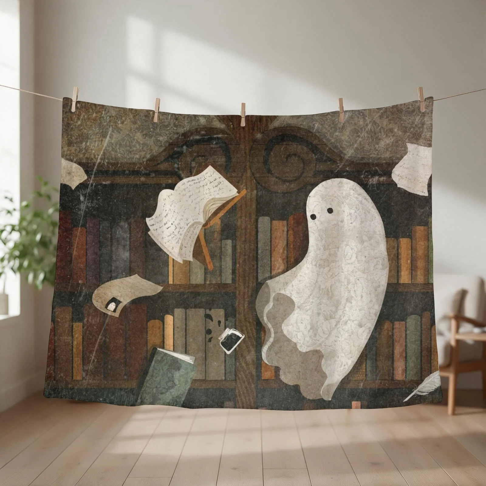 There's a Poltergeist in the Library Again... Throw Blanket