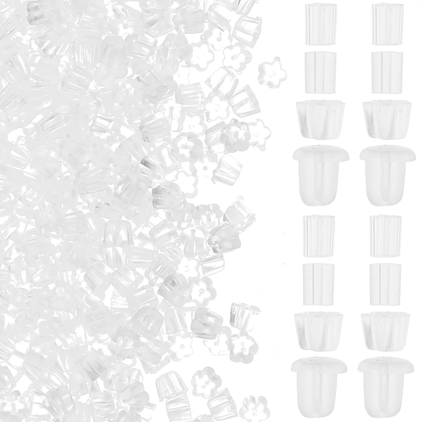 

2000pcs Silicone Earring Backs Clear Antislip Diy Stoppers For Studs Hook Earrings Locking Backings Droopy Ears Heavy