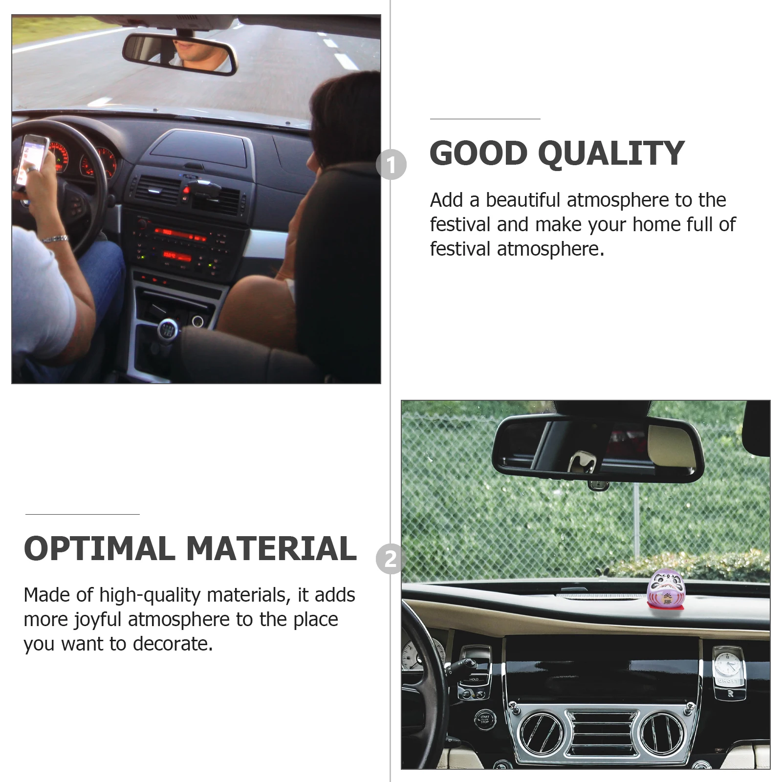 

5Pcs Japanese Style Dharma Ornaments Ceramic Craft Assorted Colors Desktop Decor Home Office Table Adorn Traditional Creative