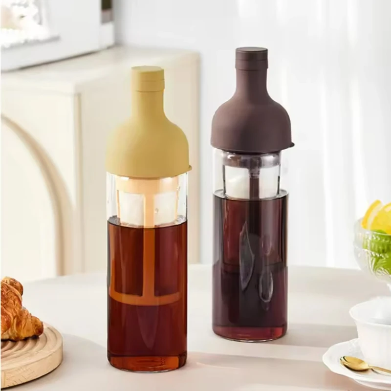 

Стеклянный горшок для холодного заваривания кофе Чашка для холодного заваривания Супергорячая и холодостойкая стеклянная ручная горшок для холодного заваривания Портативная машина для приготовления чая и холодного заваривания