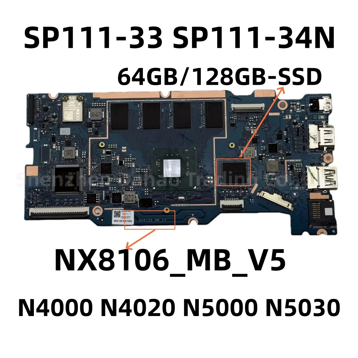 nbh0u1100f-nbh0u11009-for-acer-sp111-33-sp111-34n-laptop-motherboard-nx8106_mb_v5-n4000-n4020-n5030-cpu-4gb-ram-64gb-128gb-ssd