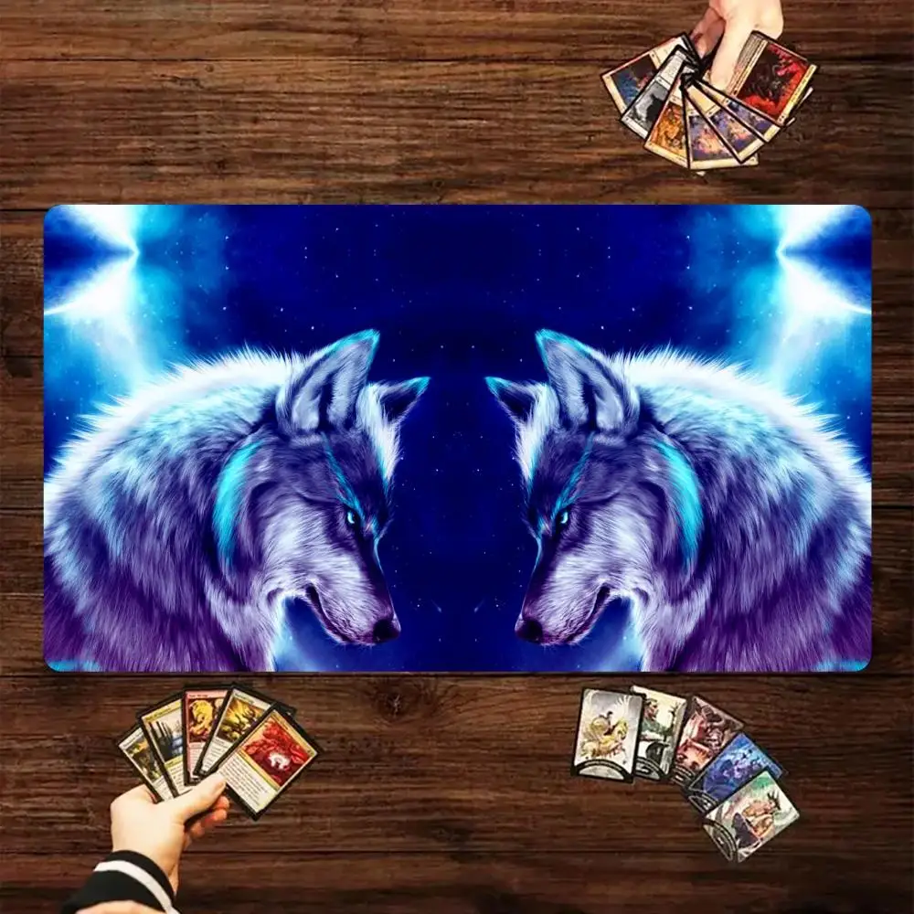 

MTG Playmat Mysterious Starry Wolf Magic Card Battle Mat 35X60CM Desk mat tapete magic mtg Non-Slip Durable Stitched Edge