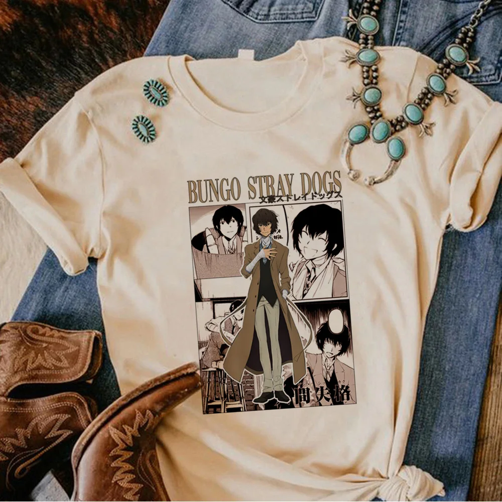 Dazai t-shirts women designer top female manga graphic anime clothing