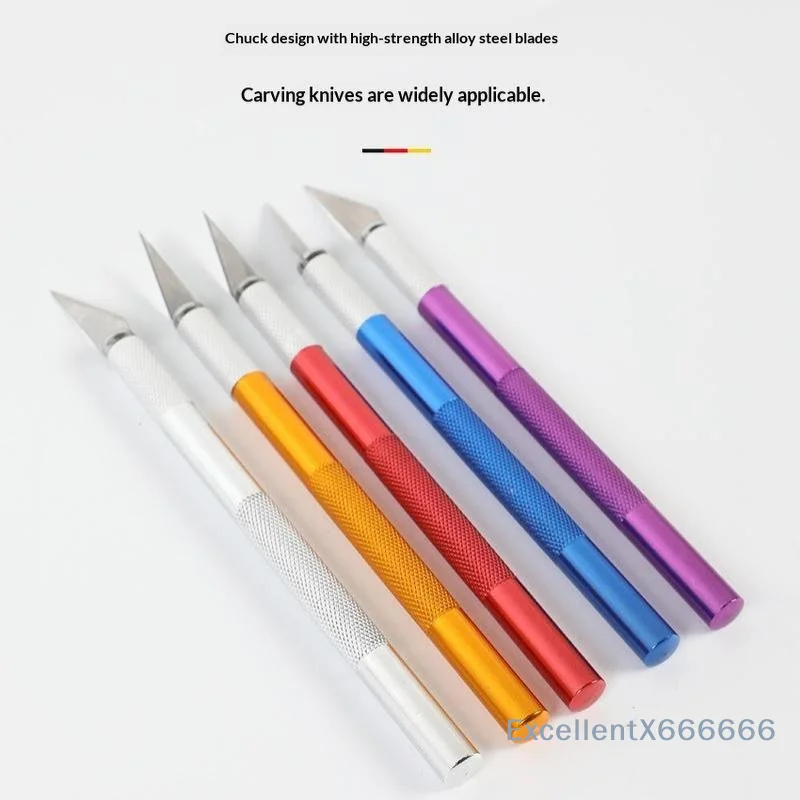 Engraving Cutter With Replaceable Sharp Blade Non-Slip Metal Handle for Craft Carving Paper Sculpture Art Works