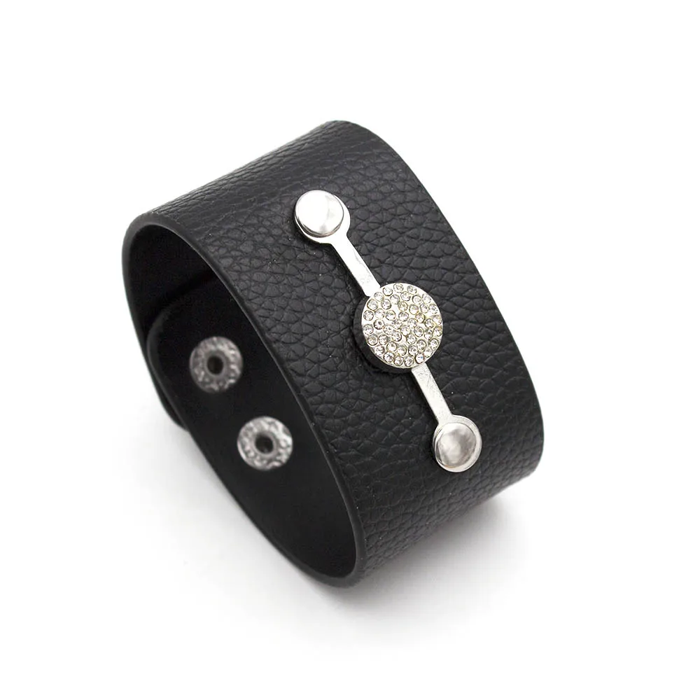 Hot Trendy Luxury Rhinestone Leather Bracelet for Women  Punk Harajuku Cool Bracelets & Bangles Simple Fashion Jewelry