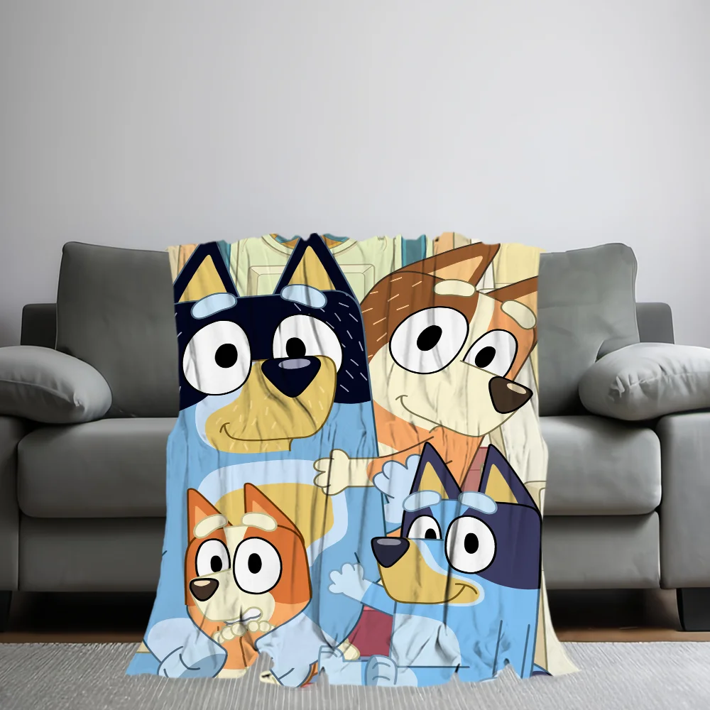 Cartoon Cute B-Bluey-S Dog Blanket Skin friendly comfort warm soft plush blanket suitable sofa living room office bedroom