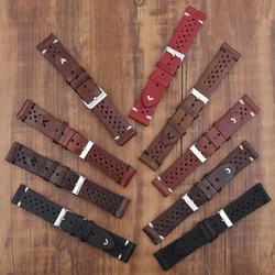 Genuine Leather Watch Straps 18mm 20mm 22mm 24mm Porous Breathable Watch Band Quick Release Watchband Replacement