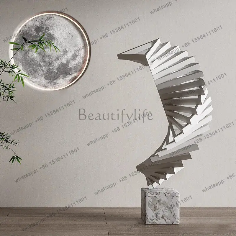 Modern Light Luxury High-end Porch Sculpture Ornament Staircase Living Room Floor Decoration TV Cabinet