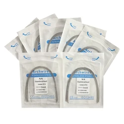 10pcs/Pack AG Dental Orthodontic Arch Wires Stainless Steel Round / Rectangular Oval Form Ortho Arch Wire Dentist Tool