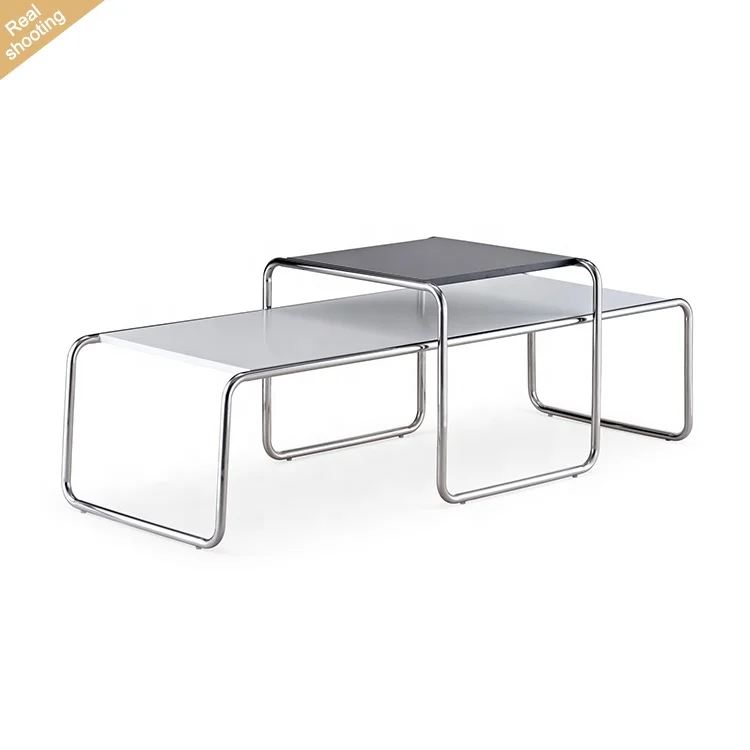 

Nordic Modern Design Living Room Small Square Table Nesting Table Set Stainless Steel Minimalist Sofa Coffee Table