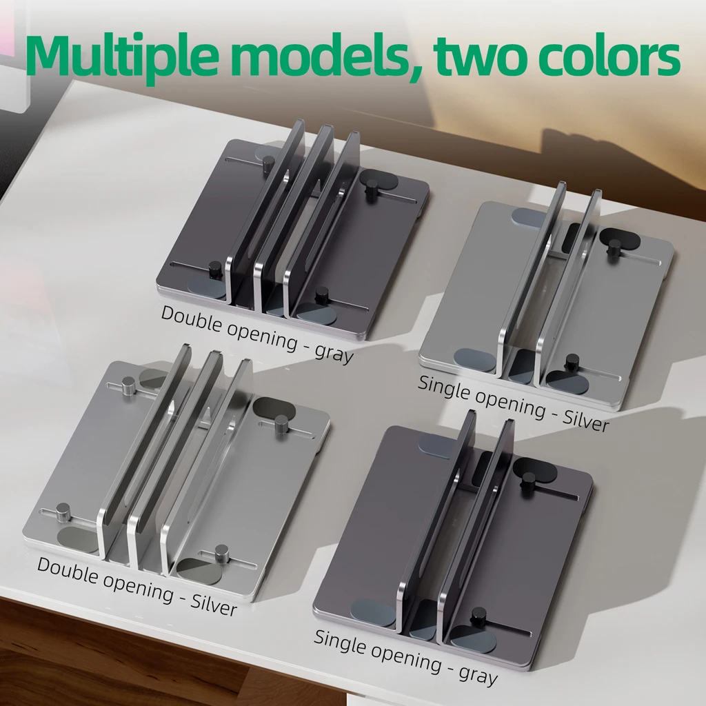 Laptop Stand Aluminum Alloy Desktop Holder Dock Adjustable For MacBook Tablet Mac Mini M4 Multi‑Slot Vertical Storage Organizer