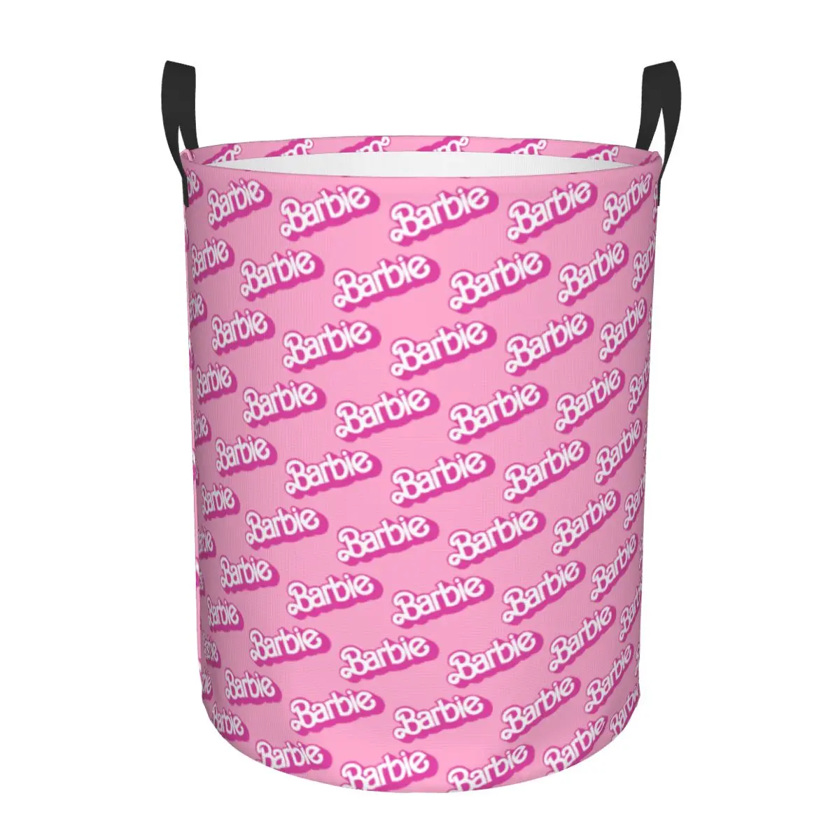 Custom Barbie Logo Laundry Basket Collapsible Large Capacity Clothes Storage Bin Disney Baby Hamper