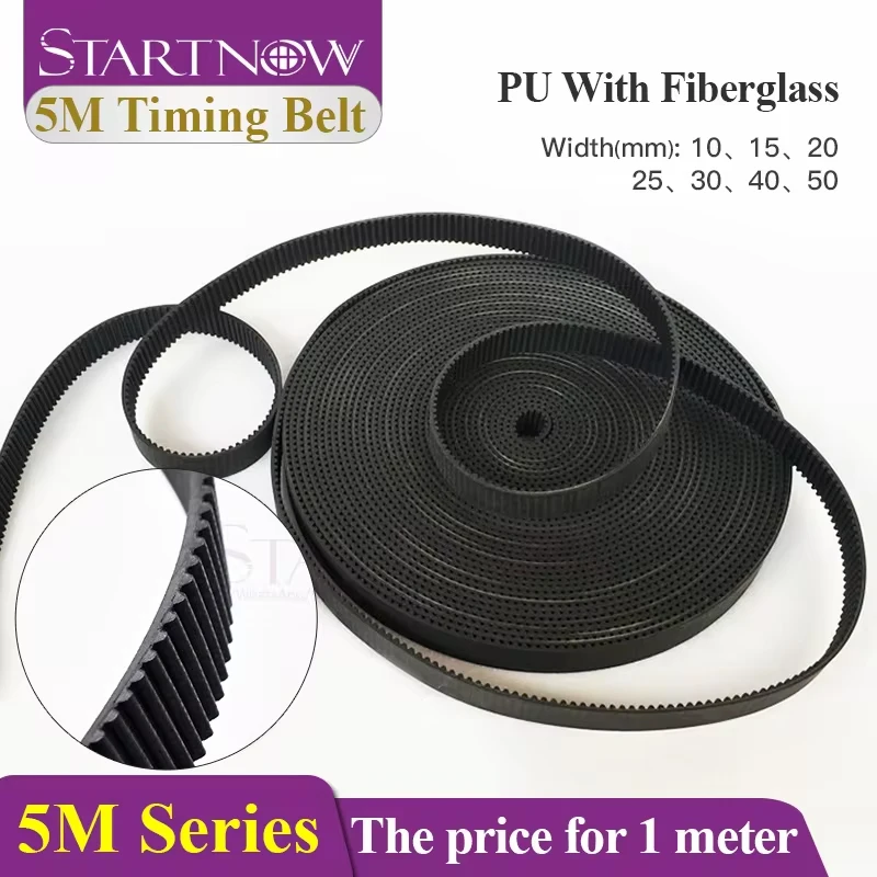 Startnow HTD 5M Series PU Otwarte paski rozrządu Szerokość pasków transmisyjnych 10 15 mm 20 30 40 mm 50 do drukarki 3D Maszyna laserowa CO2