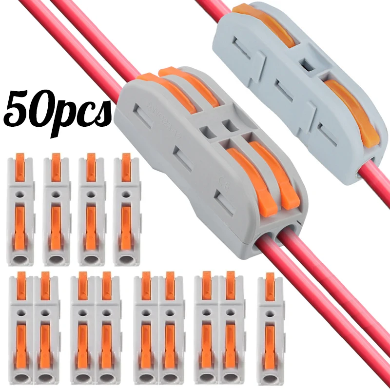 1-2pins Compact Lever Nut Wire Conductor Quick Terminal Block Circuit Inline Splice Connector Push Wire Connector