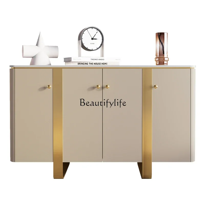 

FG26Light luxury dining side cabinet, advanced modern simple living room against the wall, rock slab mystery cabinet