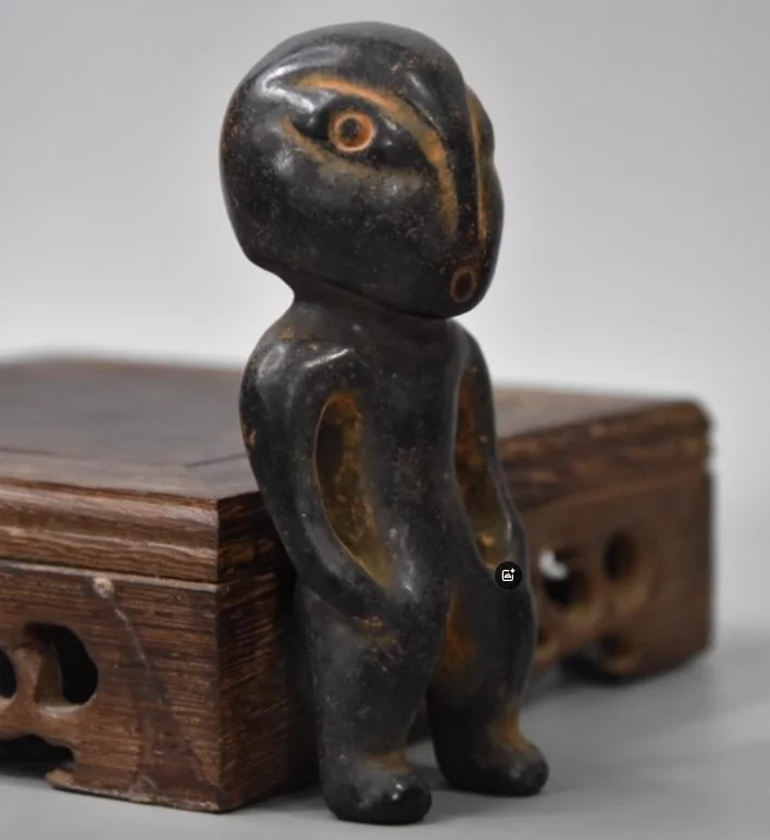 Chinese Hongshan Culture Iron Meteorite Carved Alien Statue