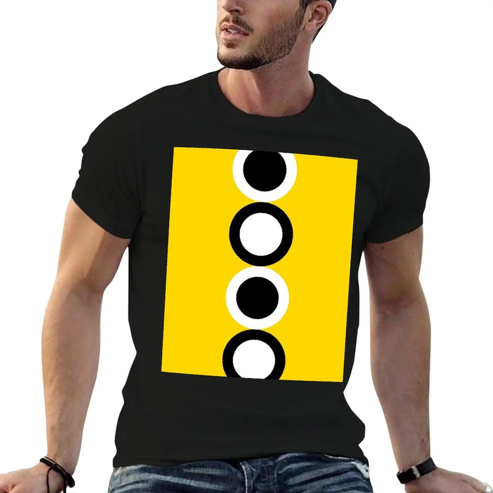 

60s Yellow Retro Mod Circle T-Shirt t shirts for man graphic funny t shirt for man T-Shirt