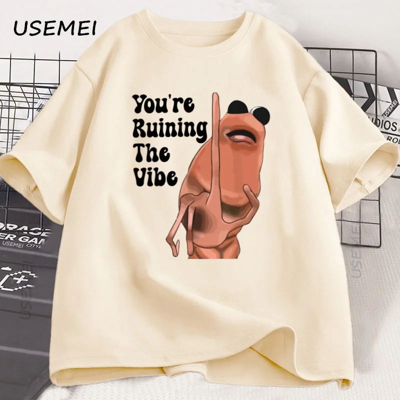 Marcus The Worm Funny T Shirt Trendy Cotton Short Sleeve Round Neck Tshirt Streetwear Men's Printed T-shirt Mens Clothes