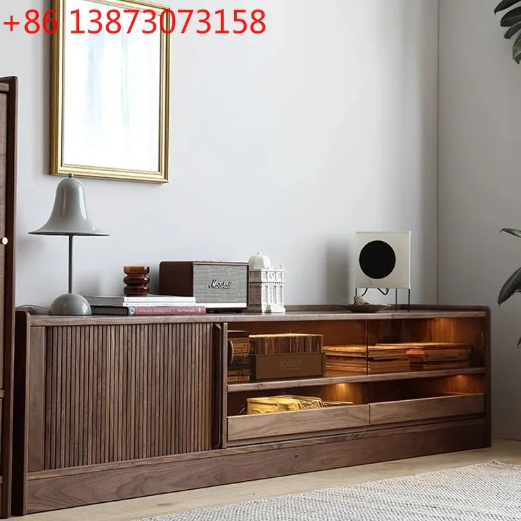 

Средневековый французский шкаф для телевизора из цельного дерева, североамериканский черный орех, гостиная, маленькая квартира, американский ретро-шкаф для телевизора