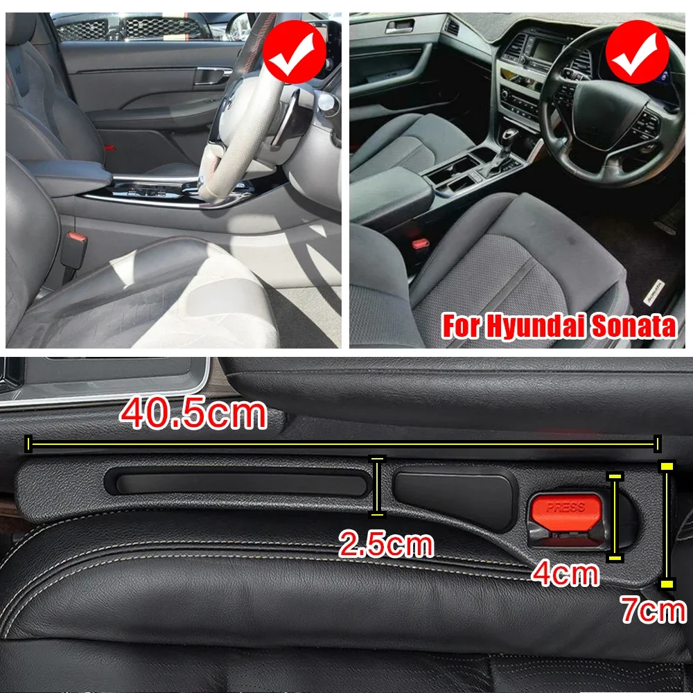 Car Seat Gap Filler Strips, Auto Seat Storage Accessories, For Hyundai Sonata N Line Active Premium Elite CDX CRTD Hybrid, 2022