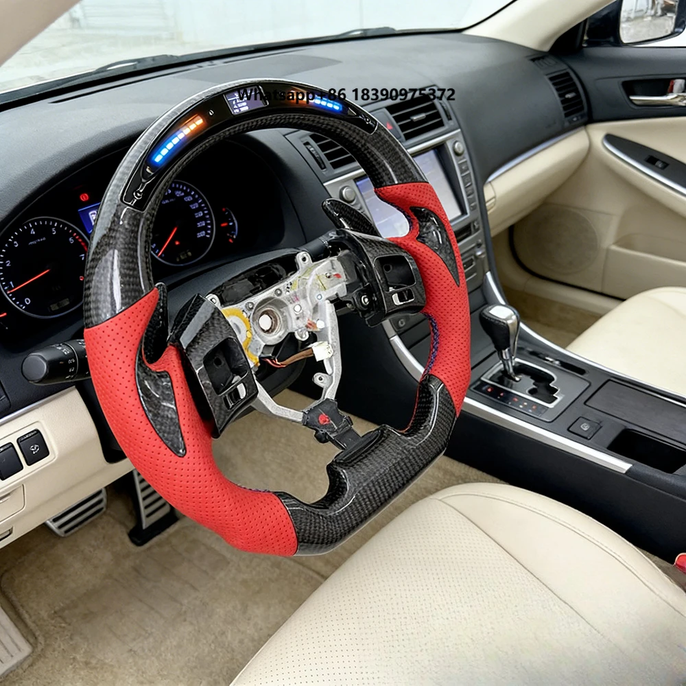 RPPF Customizable Wheel for  Steering Wheel Carbon Fiber IS250 RCF 2006-2012 with LED Display Paddles Shifter Thumb Grip