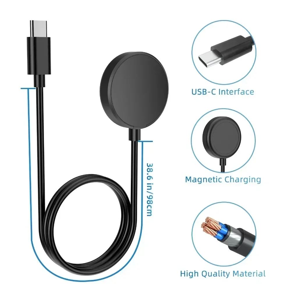 Para Samsung Galaxy Watch 7/6/5 Pro/4/4 cargadores clásicos cargador de USB-C accesorios de reloj inteligente cargador estación de carga rápida
