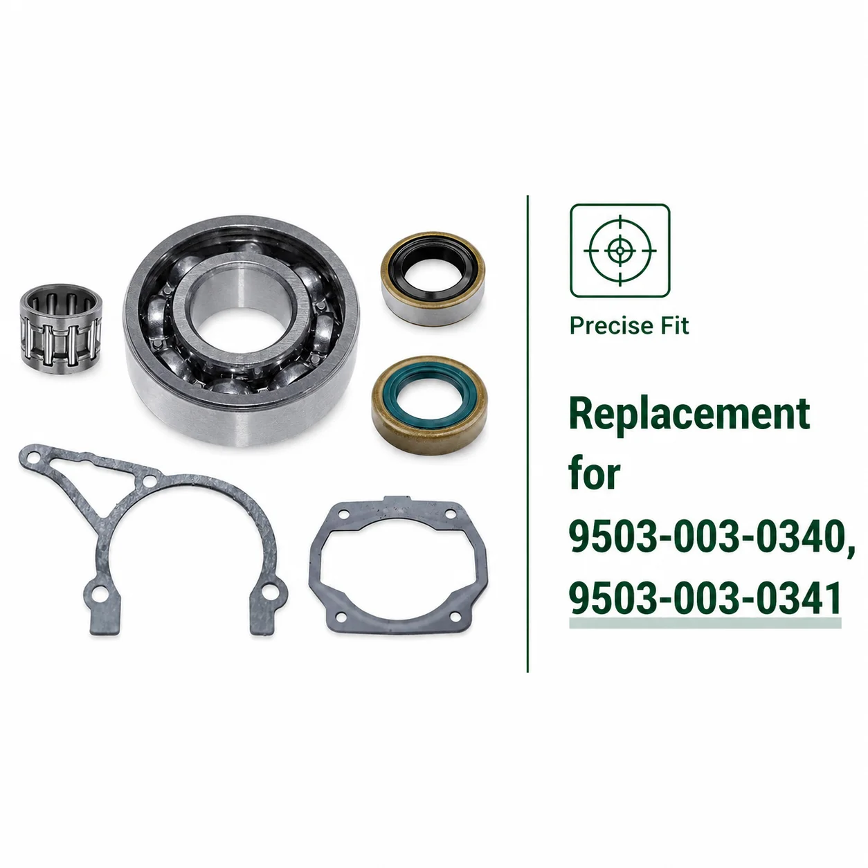 Bearing Kit for Partner K650 K700, Replaces STIHL 9503-003-0340 9503-003-0341, Crankshaft Needle Roller Oil Seals Gaskets