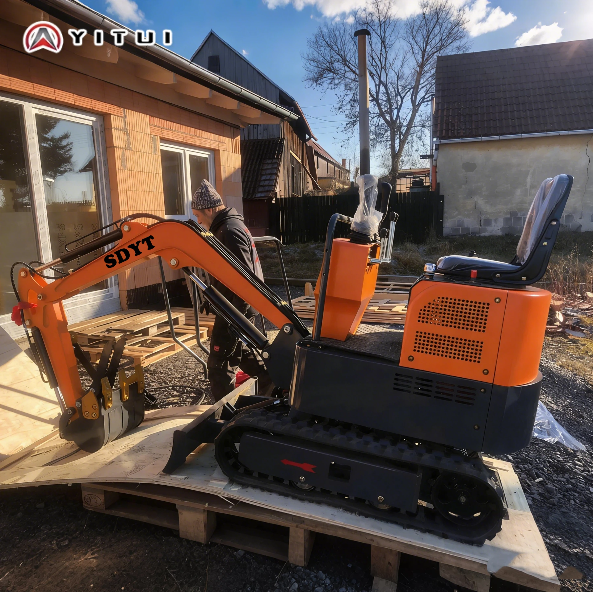 

1.2 Ton Portable Mini Excavator Hydraulic Digger Lightweight For Small Construction Farm Garden Landscaping Customized