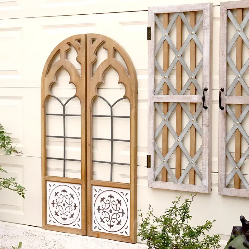 decorative wall hanging fake window pendant entrance shop window garden courtyard wall simulation window pendant