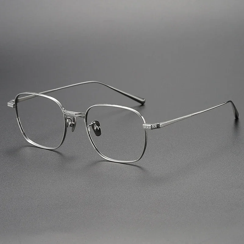 اليابانية الرجعية اليدوية النظارات الإطار N-015R قصر النظر نظارات المرأة مربع خفيفة صغيرة الرجال النظارات الضوء الأزرق النظارات