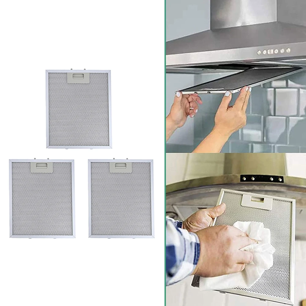مجموعة من 3 مرشحات شحم معدنية لشفاط المطبخ RANGEMASTER 300 × 250 مم لمرشحات الألومنيوم لتحسين أداء شفاط المطبخ والهواء #6