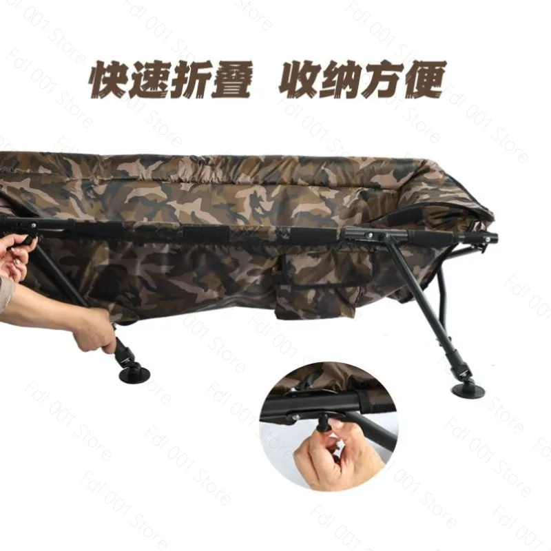 Wear Resistant Oxford Cloth Fishing Cradle Adjustable Legs Foldable Fishing Gear Support