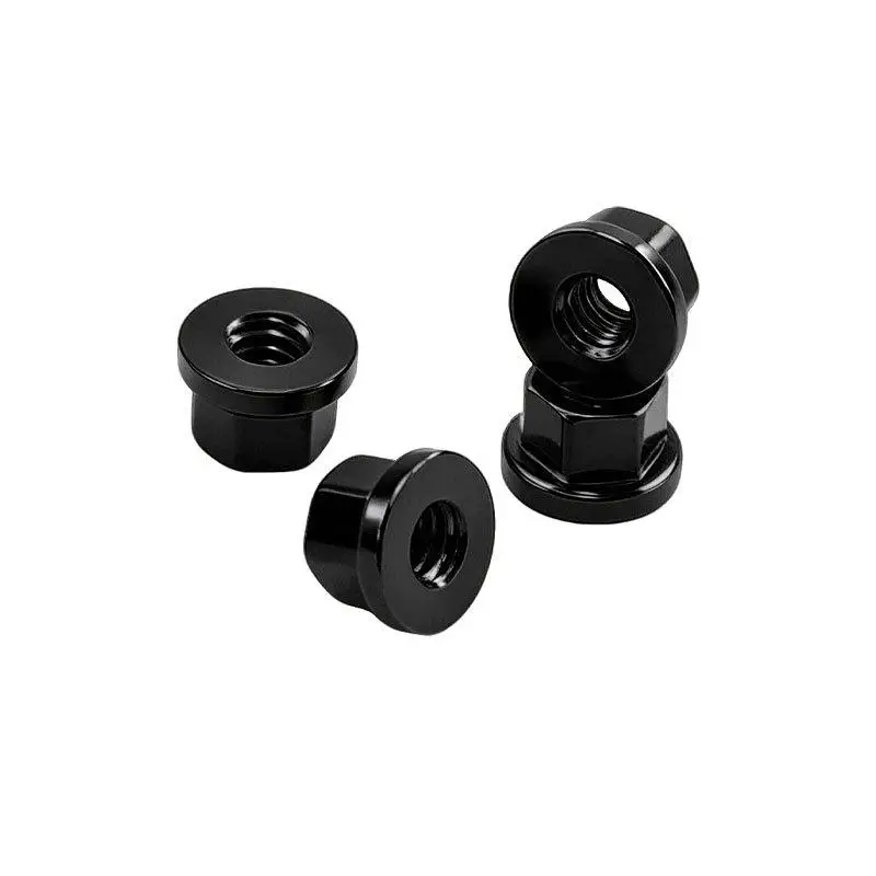 6x4x 1/30 RC Crawler M2 Flanged Wheel Nuts Durability Aluminum Alloy for SCX30 Black