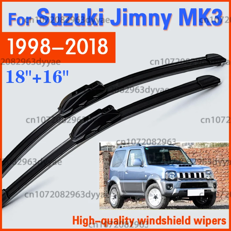 Scheibenwischer LHD Vordere Scheibenwischerblätter für Suzuki Jimny MK3 1998 - 2018 Windschutzscheibe Fensterbürste 18"+16" Zubehör