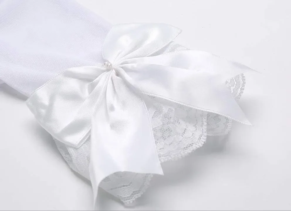Women's Bridal Full Fingers Short Lace Gloves Girls Wrist Length Gloves forTea Party Luva De Noiva  Cosplay Bridal  Accessories