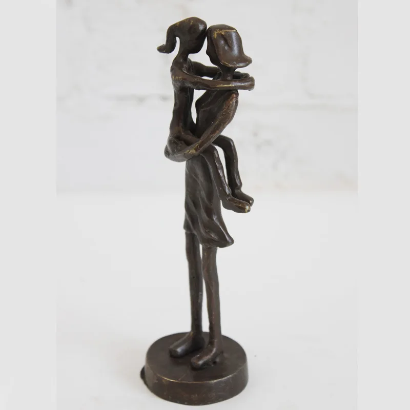 

Abstract bronze Mother and child family metal antique sculptures statue handmade craft appreciation Anniversary gift