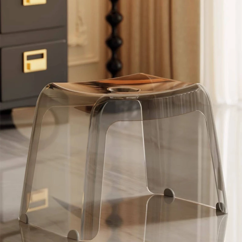 Plastic strong stool durable home can be stacked Light luxury stools high-end thickened banco para quarto living room furniture