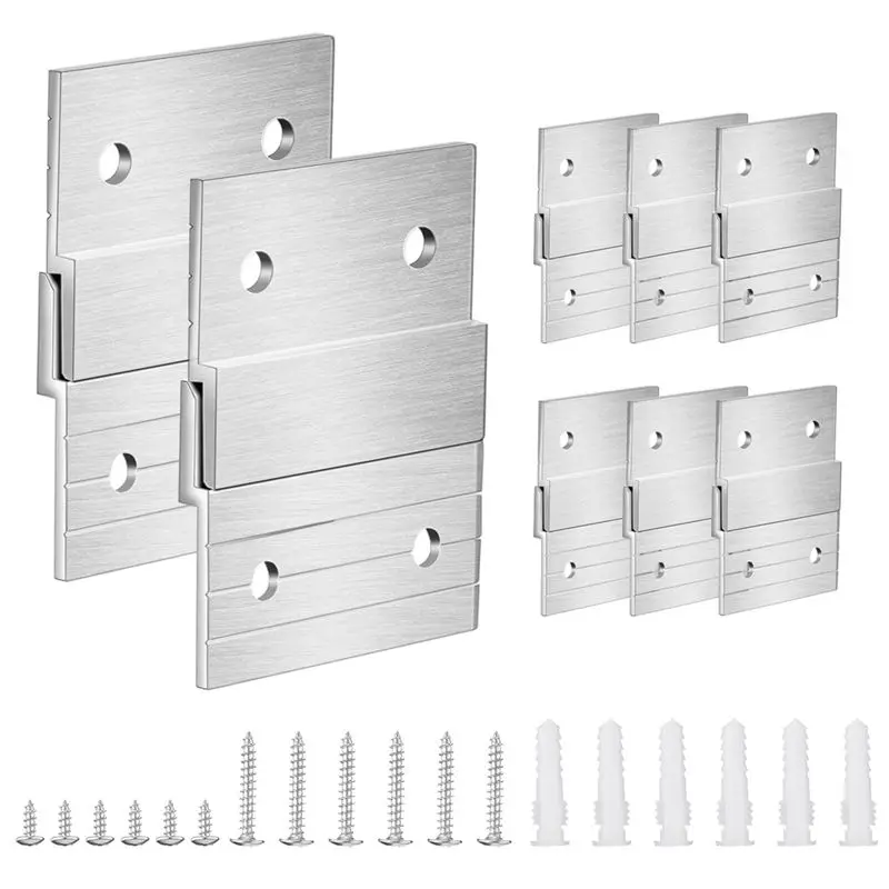 AEE4-1 Set 5In French Cleat Hanger Heavy Duty Metal Hanger Photo Rack Art Frame Wall Hardware Z-Barfor Hook Mirror Easy To Use