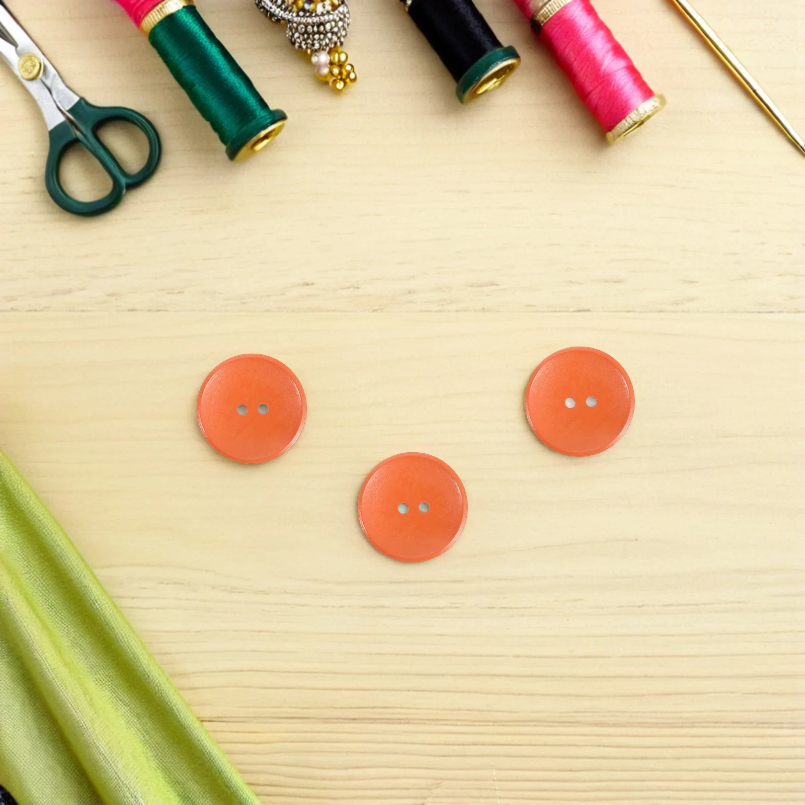 

50pcs Wooden Buttons Natural Brown Round 2-Hole For Diy Crafts Knitting Card Making Embroidery Patchwork Quilting Garments