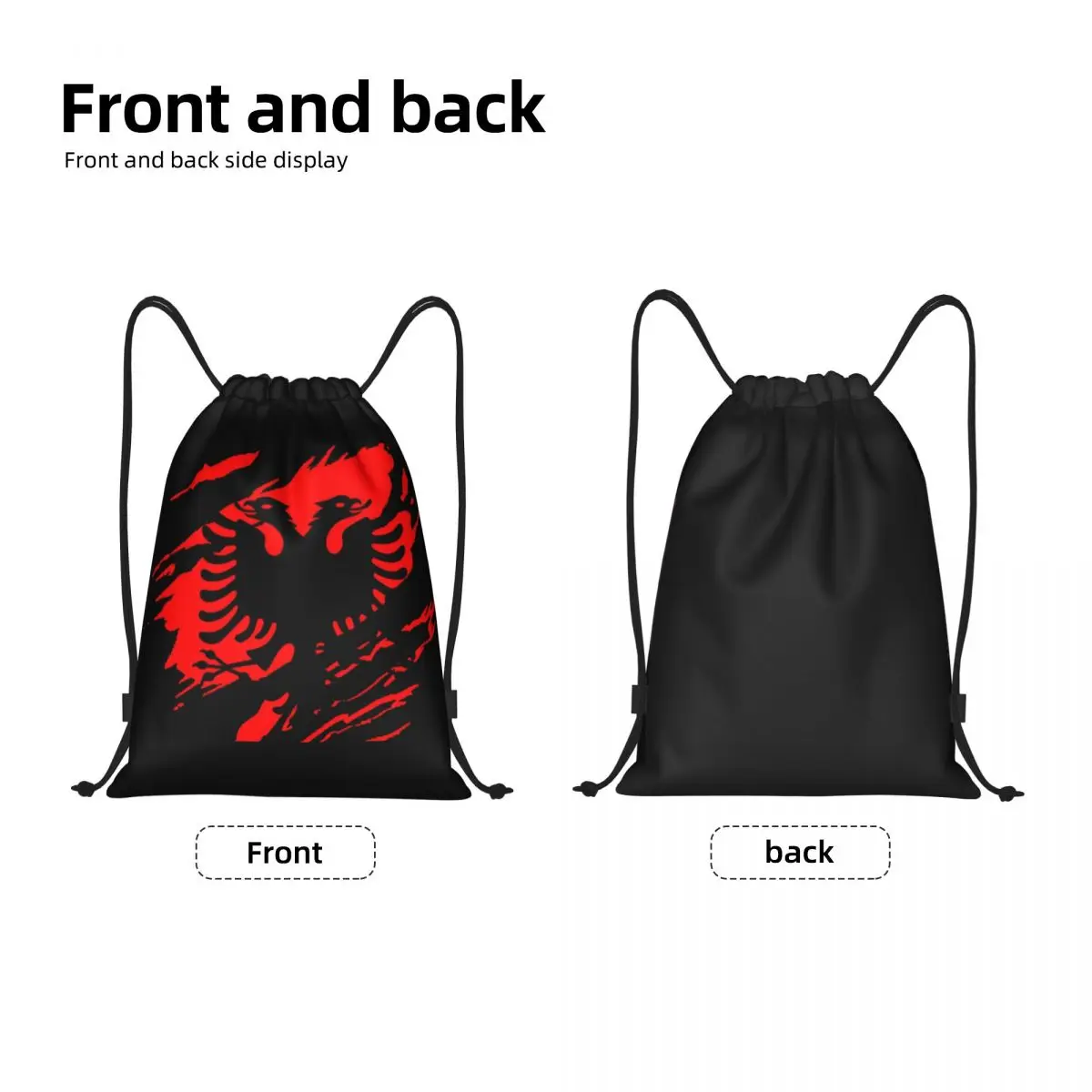 Mochila con cordón de la bandera de Albania para hombres y mujeres, bolsa de gimnasio deportiva para entrenamiento del orgullo de Albania, Sackpack