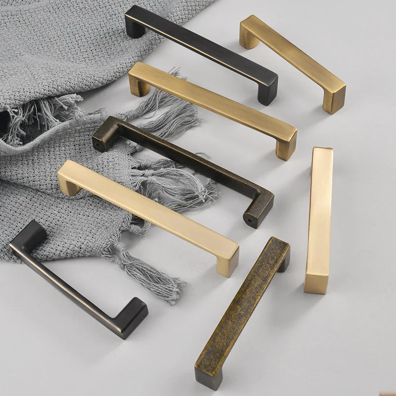 Modern simple cabinet large wardrobe shoe cabinet door handle brass new Chinese drawer antique small handle