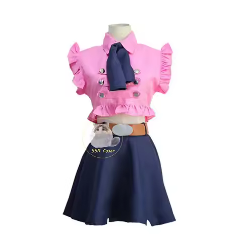 2025 Anime Elizabeth Liones Cosplay The Seven Deadly Sins Girl Pink Dress Wig Outfits Uniform Skirt Halloween Costume Wo